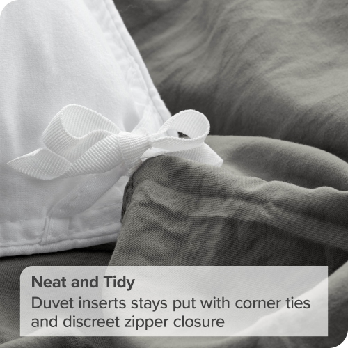 Bare Home Washed Duvet Cover and Sham Set - Premium 1800 Ultra-Soft Brushed Microfiber - Hypoallergenic, Stain Resistant - Oversized Queen, Frost Grey