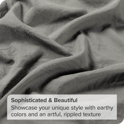 Bare Home Washed Duvet Cover and Sham Set - Premium 1800 Ultra-Soft Brushed Microfiber - Hypoallergenic, Stain Resistant - Twin/Twin XL, Frost Grey