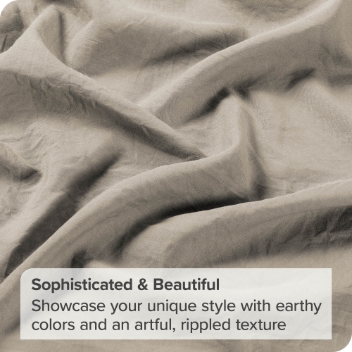 Bare Home Washed Duvet Cover and Sham Set - Premium 1800 Ultra-Soft Brushed Microfiber - Hypoallergenic, Stain Resistant - Queen, Fog