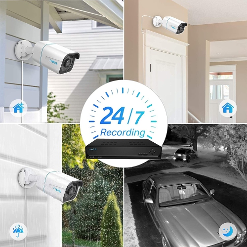 Reolink Smart Detection 4K PoE Security Camera System, 2TB HDD Built-in, Person/Vehicle Detection