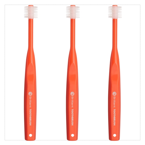 Brilliant Kids Toothbrush for Ages 5-9 Years, Round Head, Super-Fine Bristles Clean All-Around Mouth