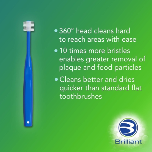 Brilliant Kids Toothbrush for Ages 5-9 Years, Round Head, Super-Fine Bristles Clean All-Around Mouth