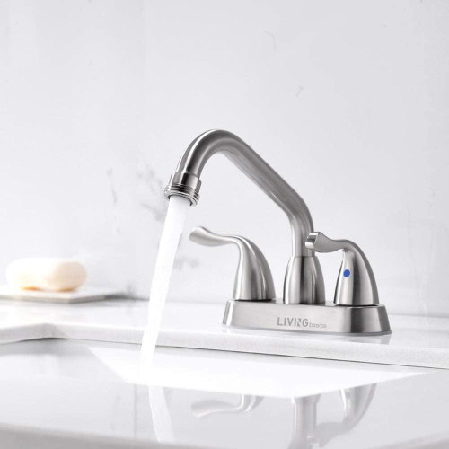 360° rotation Laundry Sink Faucet With Swing Spout and 2-Handles, Polished Chrome - LIVINGbasics