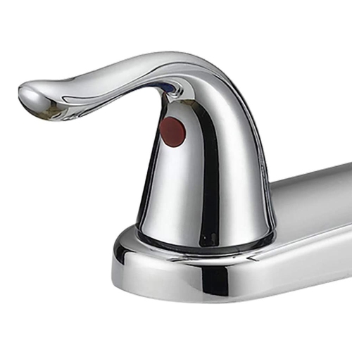 360° Rotation Bar Sink Faucet with Adjustable Water Temperature,High-Arc Spout and 2-Handles - Polished Chrome