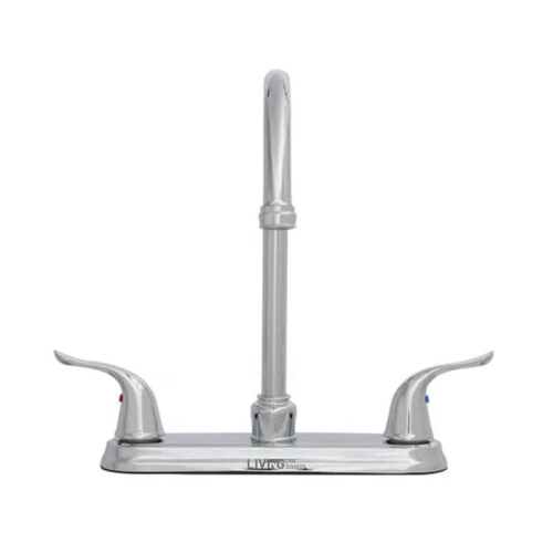 360° Rotation Bar Sink Faucet with Adjustable Water Temperature,High-Arc Spout and 2-Handles - Polished Chrome