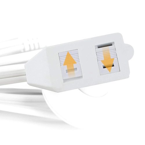 13Ft 2-Prong 3-Outlet Indoor Extension Cord with Foot Switch, 5A/125V/1625W for Lamps, Holiday and Christmas Lights