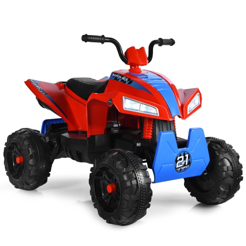 Costway Kids Ride On ATV 4 Wheeler Quad Spring Suspension w/ Lights ...