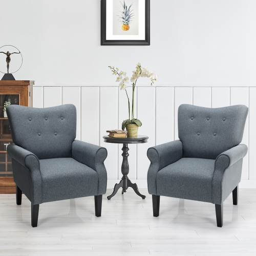 Costway Set Of 2 Modern Fabric Accent, Accent Chair Set Of 2 Under 200