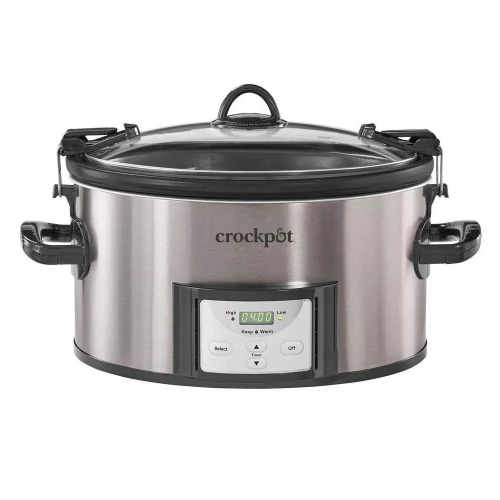 Crock Pot 7 QT Cook & Carry Mijoteuse programmable facile à nettoyer - Acier inoxydable