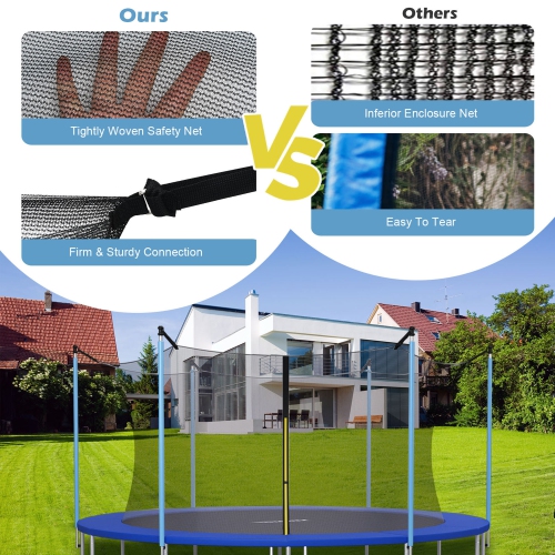 Gymax 8FT Trampoline Replacement Safety Enclosure Net Weather-Resistant