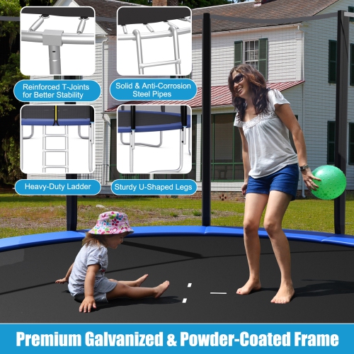 Gymax 16 FT Outdoor Trampoline Bounce Combo W/Safety Closure Net Ladder