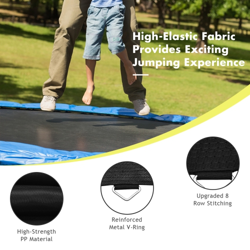 Gymax Replacement Trampoline Mat Jumping Mat Fits 14ft Frame w/ V-Hooks