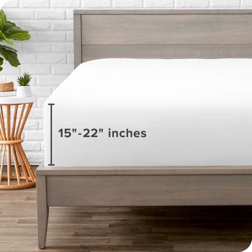 Drap du bas ajusté de Bare Home - microfibre ultra-douce anti-plis 1800 - Hypoallergénique - Pochette très profonde - très grand lit, blanc