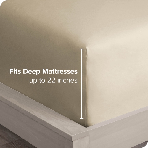 Bare Home Fitted Bottom Sheet - Premium 1800 Ultra-Soft Wrinkle Resistant Microfiber - Hypoallergenic - Extra Deep Pocket - Twin XL, Sand