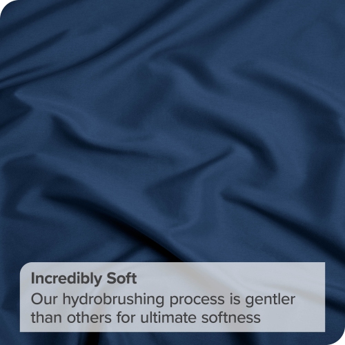 Bare Home Fitted Bottom Sheet - Premium 1800 Ultra-Soft Wrinkle Resistant Microfiber - Hypoallergenic - Extra Deep Pocket - Queen, Dark Blue