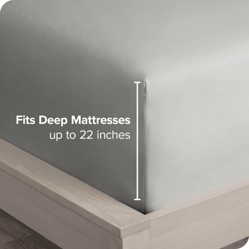 Bare Home Fitted Bottom Sheet - Premium 1800 Ultra-Soft Wrinkle Resistant Microfiber - Hypoallergenic - Extra Deep Pocket - Twin XL, Light Grey