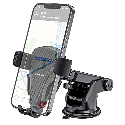 Car Phone Holder, BOROFONE 360° Rotate Long Arm Strong Sticky Cell Phone Holder Car Dashboard & Windshield, Car Phone Mount