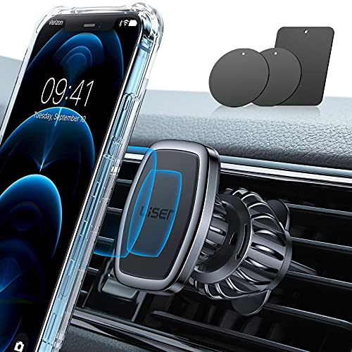 LISEN  Car Phone Holder Mount, [Upgraded Clip] Magnetic Phone Car Mount [6 Strong Magnets] Cell Phone Holder for Car [Case