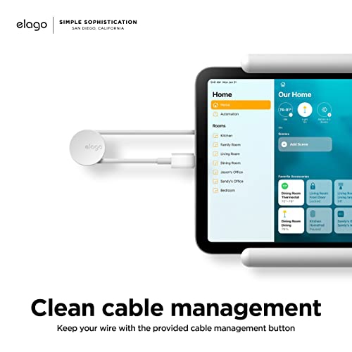 elago Home Hub Mount [White] - [iPad Wall Mount][Homekit Mount][Easy Installation][Scratch-Free][Cable Management Included] -