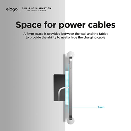 elago Home Hub Mount [White] - [iPad Wall Mount][Homekit Mount][Easy Installation][Scratch-Free][Cable Management Included] -