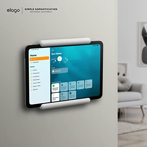 elago Home Hub Mount [White] - [iPad Wall Mount][Homekit Mount][Easy Installation][Scratch-Free][Cable Management Included] -