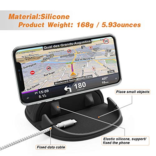 Loncaster Car Phone Holder, Car Phone Mount Silicone Car Pad Mat for Various Dashboards, Slip Free Desk Phone Stand