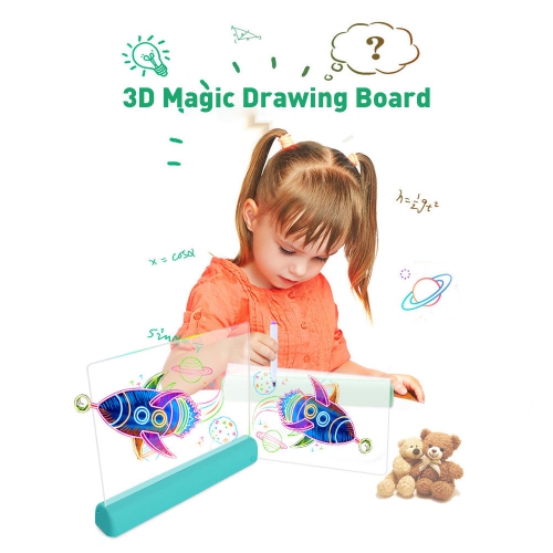 SAVEONMANY  3D Magic Pad, Light Up Drawing Board - (320MM X 240MM X 50Mm)-Requires 3 X Aa Batteries (Not Included) In Pink