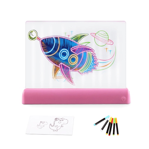 3D Magic Pad, Light Up Drawing Board - Pink-Requires 3 x AA batteries (not included)