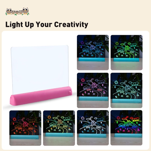 3D Magic Pad, Light Up Drawing Board - Pink-Requires 3 x AA batteries (not included)