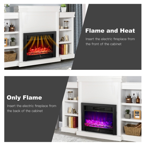 Gymax 70'' Fireplace TV Stand Media W/ 28.5'' 750W/1500W Electric Fireplace