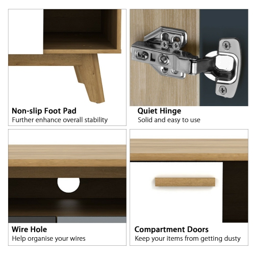 Gymax TV Stand for TVs up to 65'' Entertainment Center Console w/ Adjustable Shelf