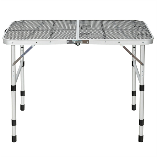 Gymax Folding Grill Table for Camping Lightweight Aluminum Metal Grill Stand Table