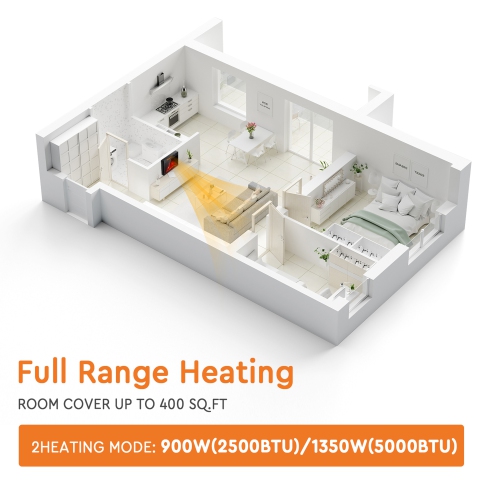 Cheminée électrique encastrable 63,5cm Gymax