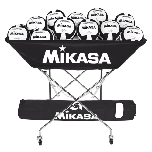 MIKASA  Bch Series Hammock Ball Cart for Volleyball - Holds Up to 24 Balls In Black