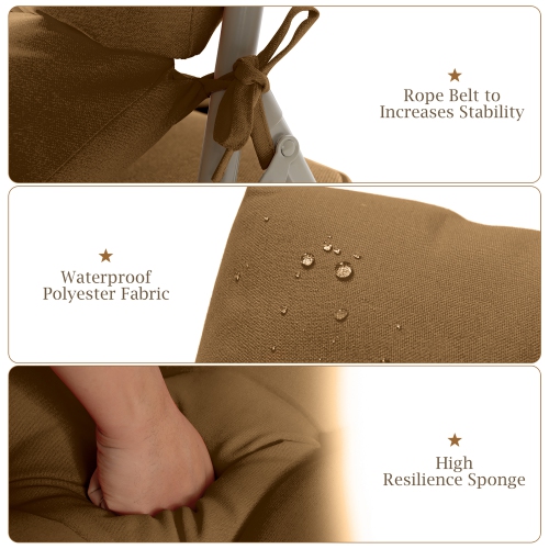 Costway 22" x44" Indoor Outdoor Back Chair Cushion Tufted Pillow Patio Seating Pad