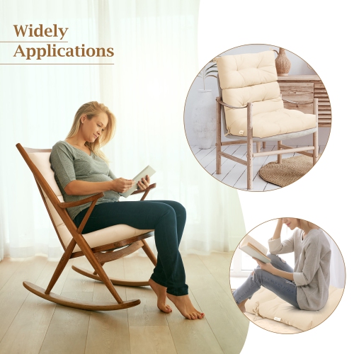 Costway 22" x44" Indoor Outdoor Back Chair Cushion Tufted Pillow Patio Seating Pad