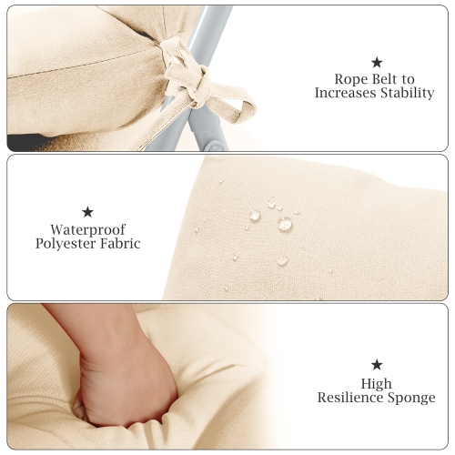 Costway 22" x44" Indoor Outdoor Back Chair Cushion Tufted Pillow Patio Seating Pad