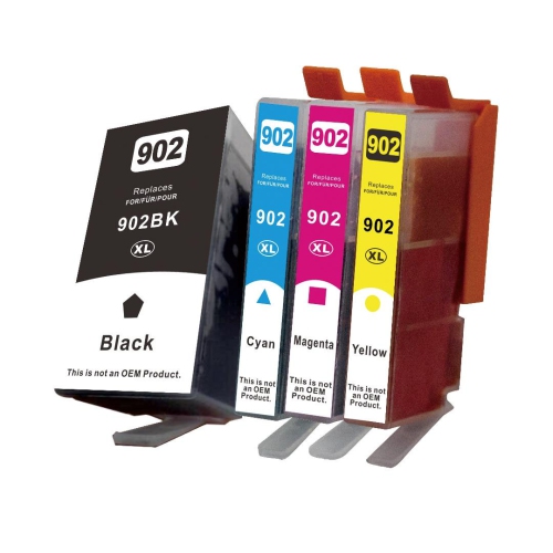 TONER4U  - 1 Set Ink Cartridge Compatible 902Xl for HP 902Xl (K, C, M, Y) Officejet 6954, 6958, 6962, 6960