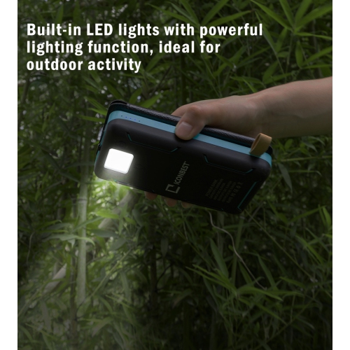 Icon Best Solar Charger, 20000mAh Solar Power Bank, 4 Solar Foldable Panels, Portable Charger for Outdoor, External Battery Pack with 3 Modes Camping