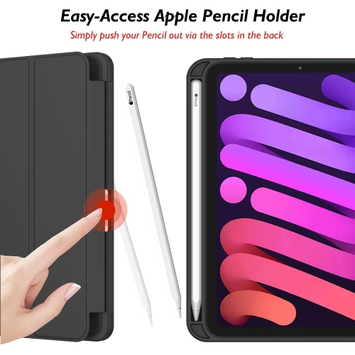 [CS] Étui-support magnétique mince avec support et porte-stylet pour iPad mini 6 7 6ᵉ 7ᵉ gén., noir