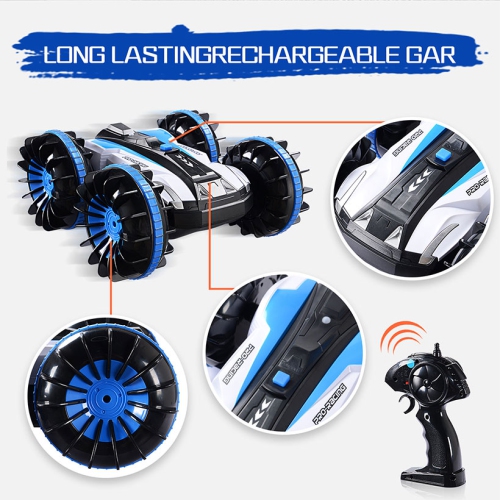 RC Toy Car For 6+ Year Old, Amphibious Stunt Vehicles Boat Beach Truck