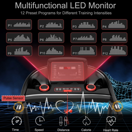 Superfit 2.25HP Electric Running Machine Treadmill Bluetooth Speaker APP Control
