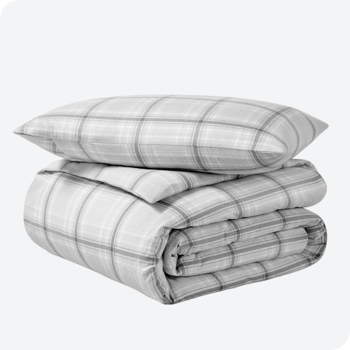 BARE HOME  Flannel Duvet Cover And Sham Set - 100% Cotton, Velvety Soft Heavyweight, Double Brushed Flannel (Twin/twin Xl, Tartan Plaid)