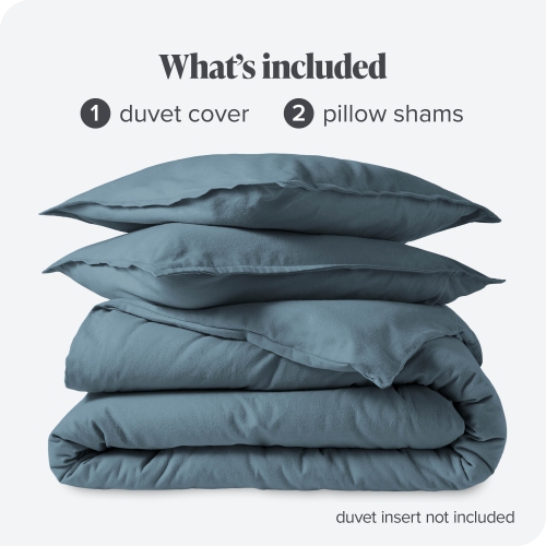 Bare Home Flannel Duvet Cover and Sham Set - 100% Cotton, Velvety Soft Heavyweight, Double Brushed Flannel