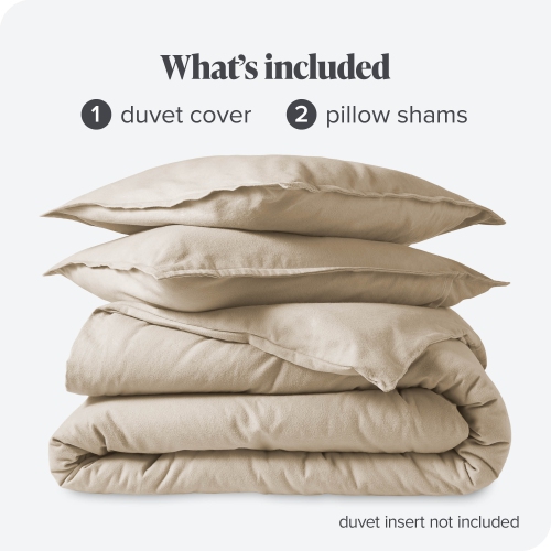 Bare Home Flannel Duvet Cover and Sham Set - 100% Cotton, Velvety Soft Heavyweight, Double Brushed Flannel