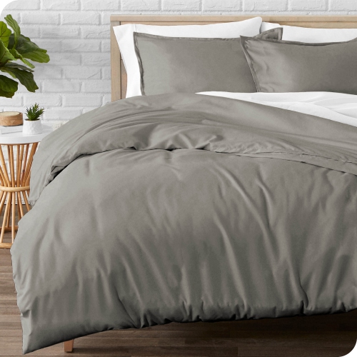 Bare Home Flannel Duvet Cover And Sham, Light Grey Bed Sheets Twin Xl