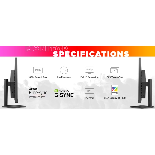 HP INC. 24.5" FHD 165Hz IPS AMD Freesync Premium Pro Gaming Monitor