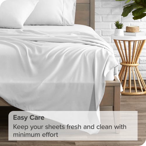 Bare Home Flat Top Sheet Premium 1800 Ultra-Soft Microfiber Collection - Double Brushed, Hypoallergenic, Wrinkle Resistant, Easy Care