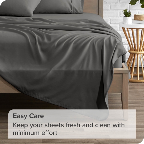 Bare Home Flat Top Sheet Premium 1800 Ultra-Soft Microfiber Collection - Double Brushed, Hypoallergenic, Wrinkle Resistant, Easy Care