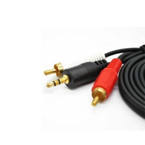 15Ft 3.5MM Male to 2 RCA Male Stereo Audio Converter Cable New